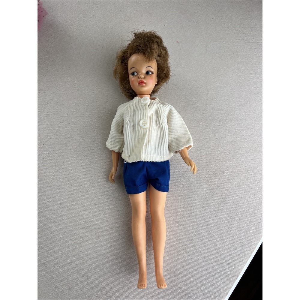Vintage Ideal Tammy Doll BS-12 1960's Brunette Light Brown Hair With Outfits
